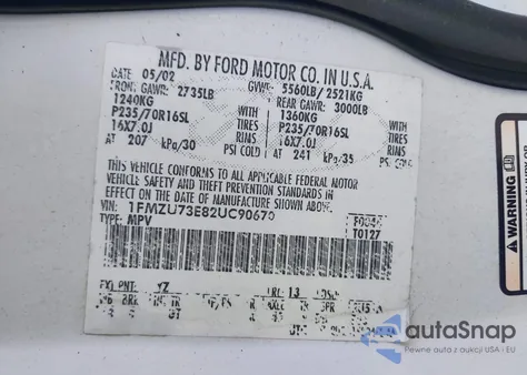 2002 Ford Explorer Xlt from USA, damaged, VIN 1FMZU73E82UC90670